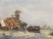 Johan Barthold Jongkind River near Rotterdam Germany oil painting artist